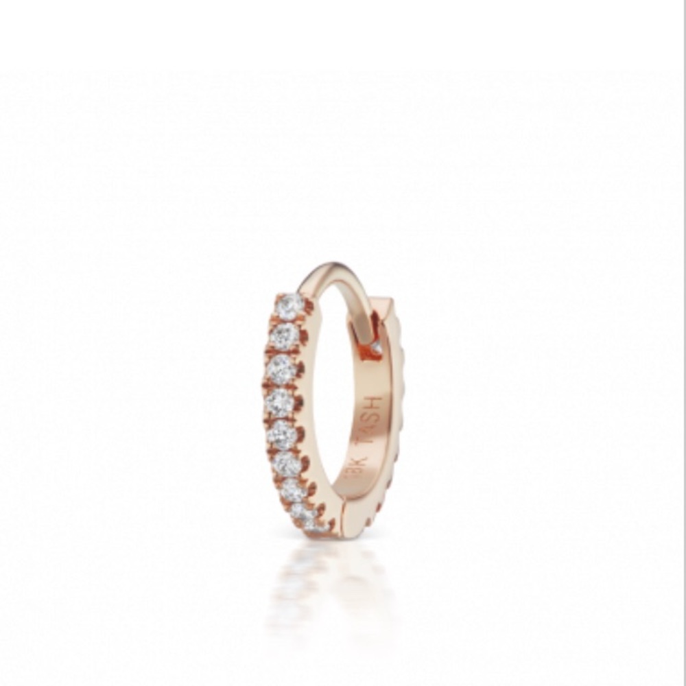 Maria Tash 6.5mm Rose Gold Diamond Eternity Ring